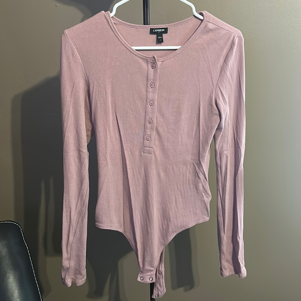 Express long sleeve pink body suit size S